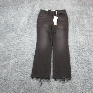 VERVET Jeans Womens 31 Black Bella High Rise Flare Frayed Hem 30x27* V2520N NWT